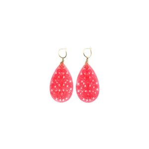 Pompadour Pink Jade Earrings
