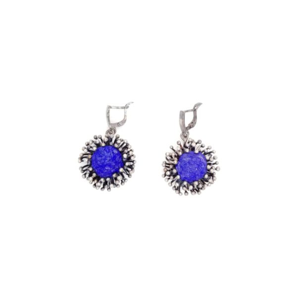 Blueberry Flower Azurite Earrings